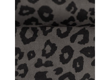 Kunstleder Wildleder Suede Clara grau Leo print